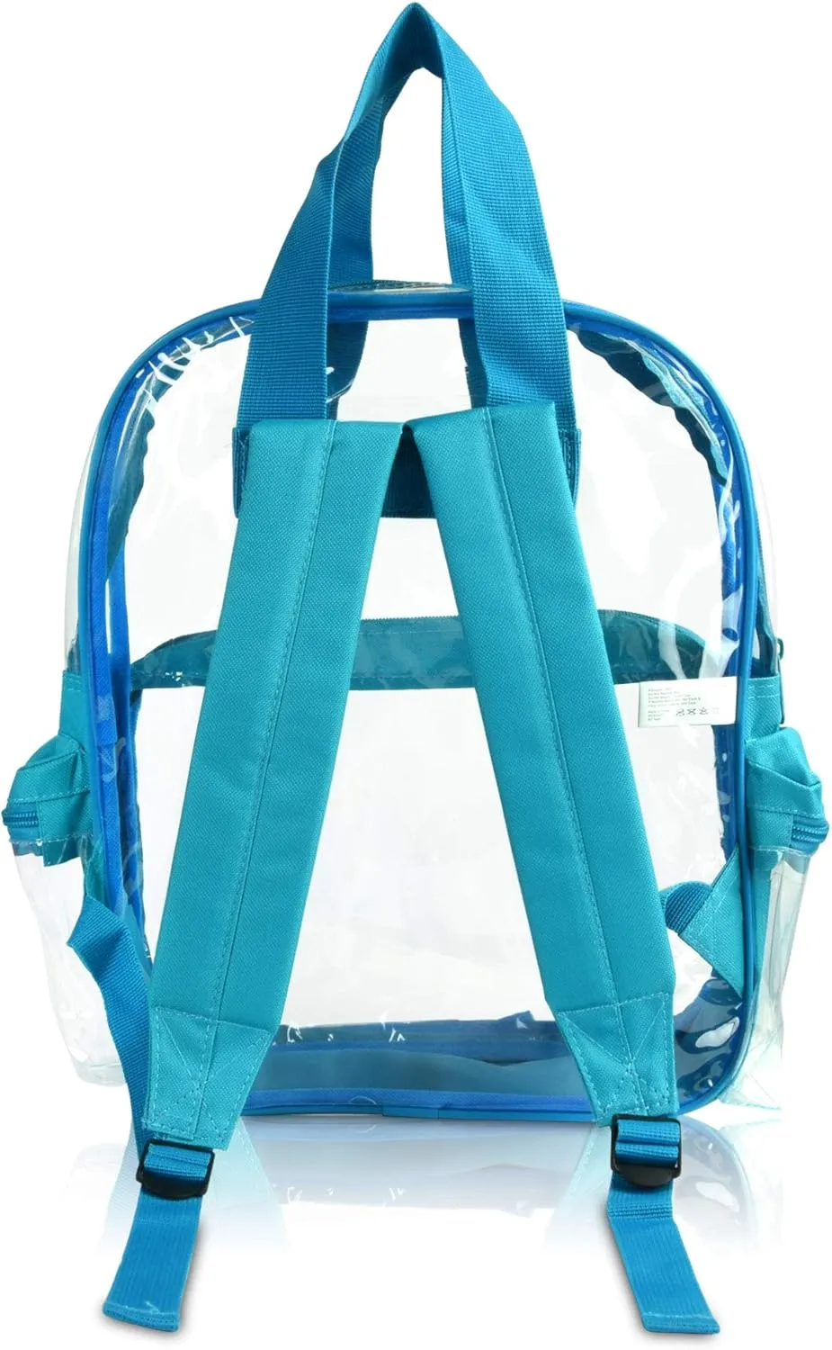 DALIX Clear Backpack Bags Smooth Plastic Transparent See Through in Teal