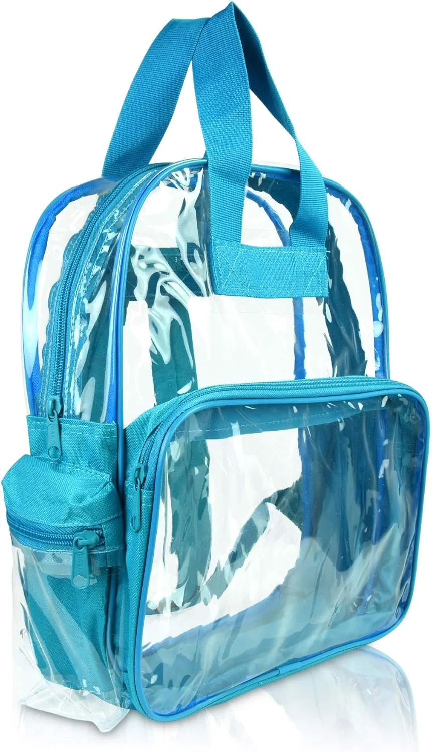 DALIX Clear Backpack Bags Smooth Plastic Transparent See Through in Teal