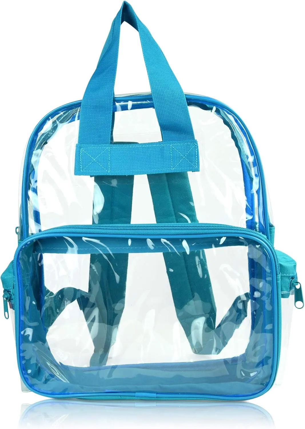 DALIX Clear Backpack Bags Smooth Plastic Transparent See Through in Teal