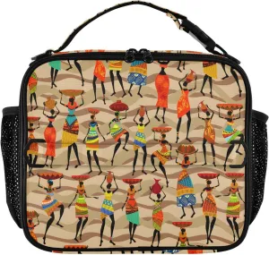 Dance Ritual Brown Lunch Box, Reusable Insulation Bags, Lunch Cooler for Travel, Lunch Tote Bag for Women