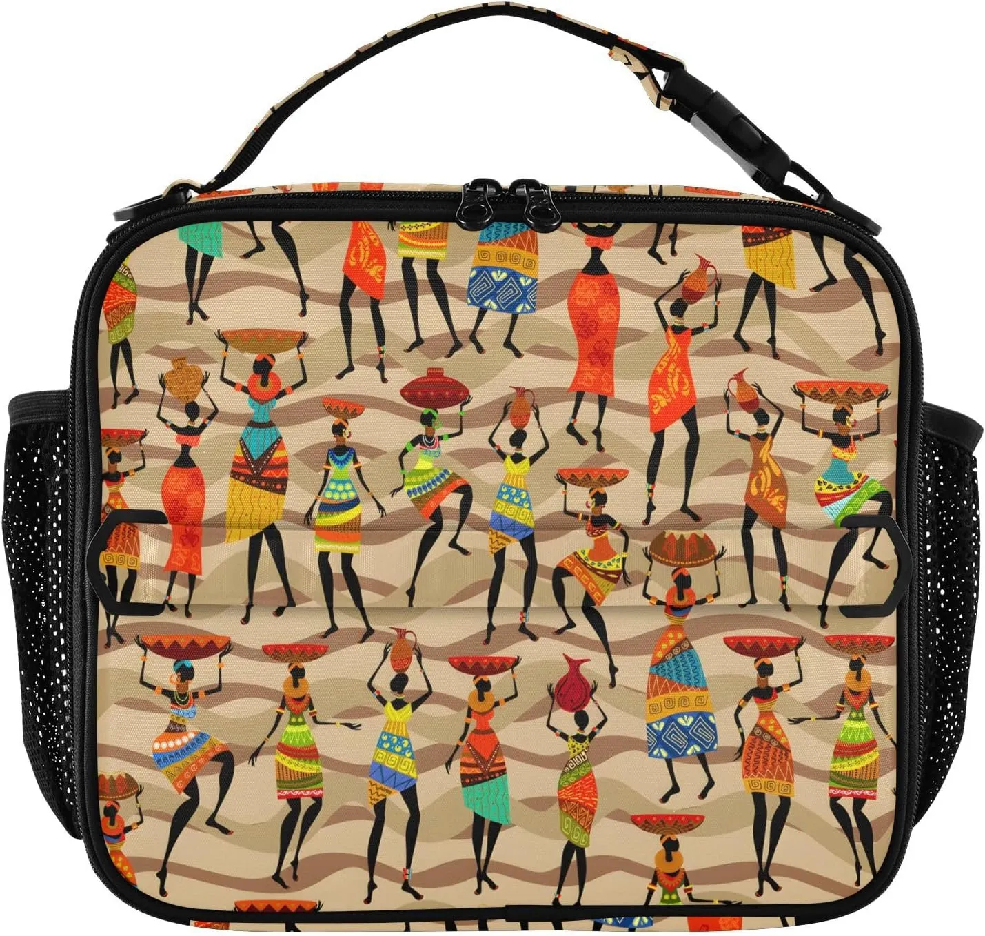 Dance Ritual Brown Lunch Box, Reusable Insulation Bags, Lunch Cooler for Travel, Lunch Tote Bag for Women