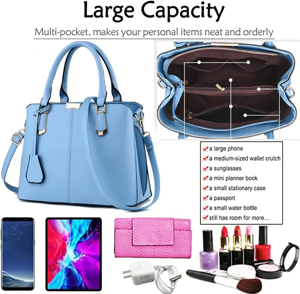 Dayfine Top Handle Handbag for Women PU Leather Satchel Bag Tote Bag Ladies Shoulder-Bag Crossbody Bag