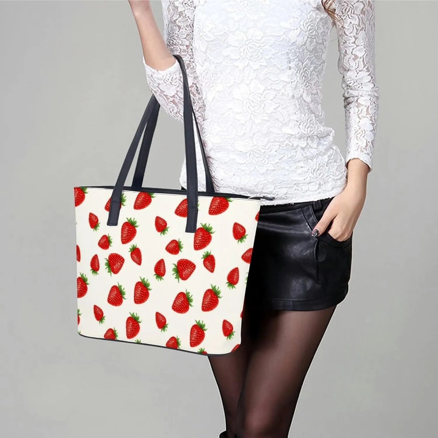 Decorative Beige Stone Leather Handbag Smooth Wrinkle Resistant Lightweight And Convenient