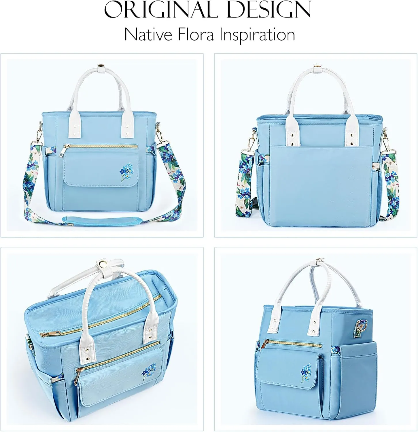Deluxe Large Insulated Lunch Bag Box Women - Leakproof Waterproof Cooler with Multi Pockets Removable Strap for Work Picnic - Teacher Mothers Day Christmas Birthday Gifts