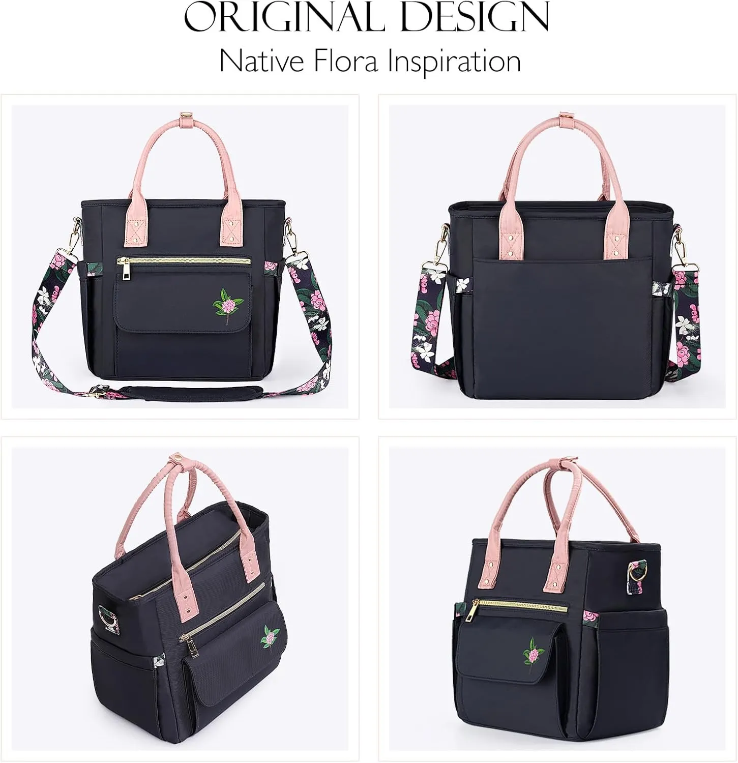 Deluxe Large Insulated Lunch Bag Box Women - Leakproof Waterproof Cooler with Multi Pockets Removable Strap for Work Picnic - Teacher Mothers Day Christmas Birthday Gifts