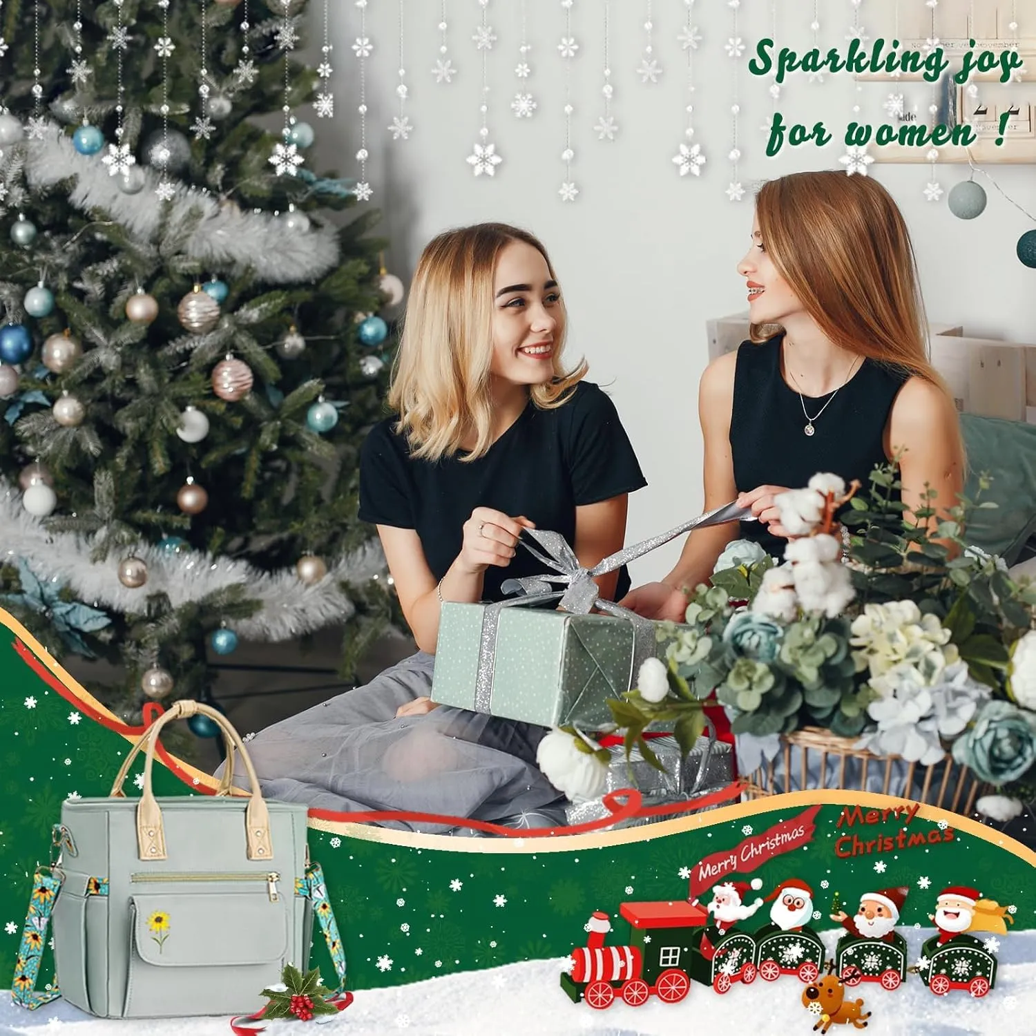 Deluxe Large Insulated Lunch Bag Box Women - Leakproof Waterproof Cooler with Multi Pockets Removable Strap for Work Picnic - Teacher Mothers Day Christmas Birthday Gifts