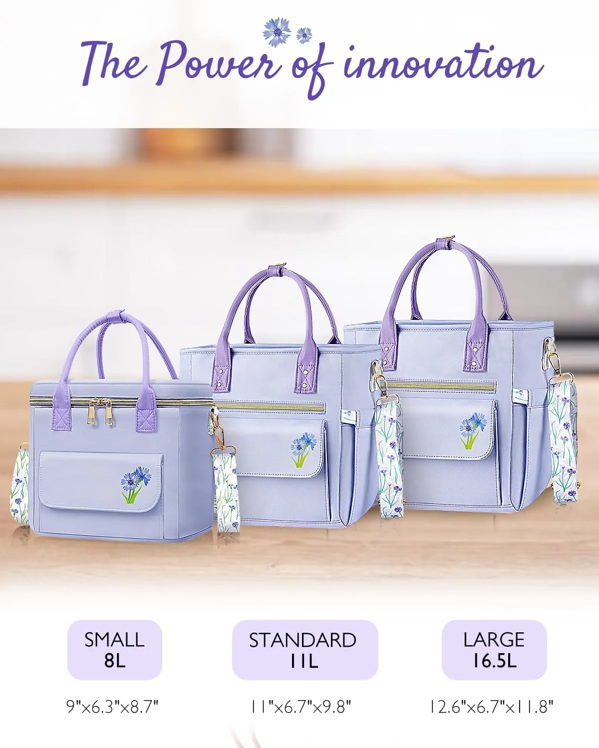 Deluxe Large Insulated Lunch Bag Box Women - Leakproof Waterproof Cooler with Multi Pockets Removable Strap for Work Picnic - Teacher Mothers Day Christmas Birthday Gifts