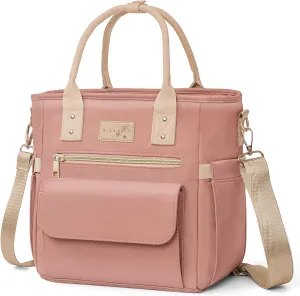 Deluxe Large Insulated Lunch Bag Box Women - Leakproof Waterproof Cooler with Multi Pockets Removable Strap for Work Picnic - Teacher Mothers Day Christmas Birthday Gifts
