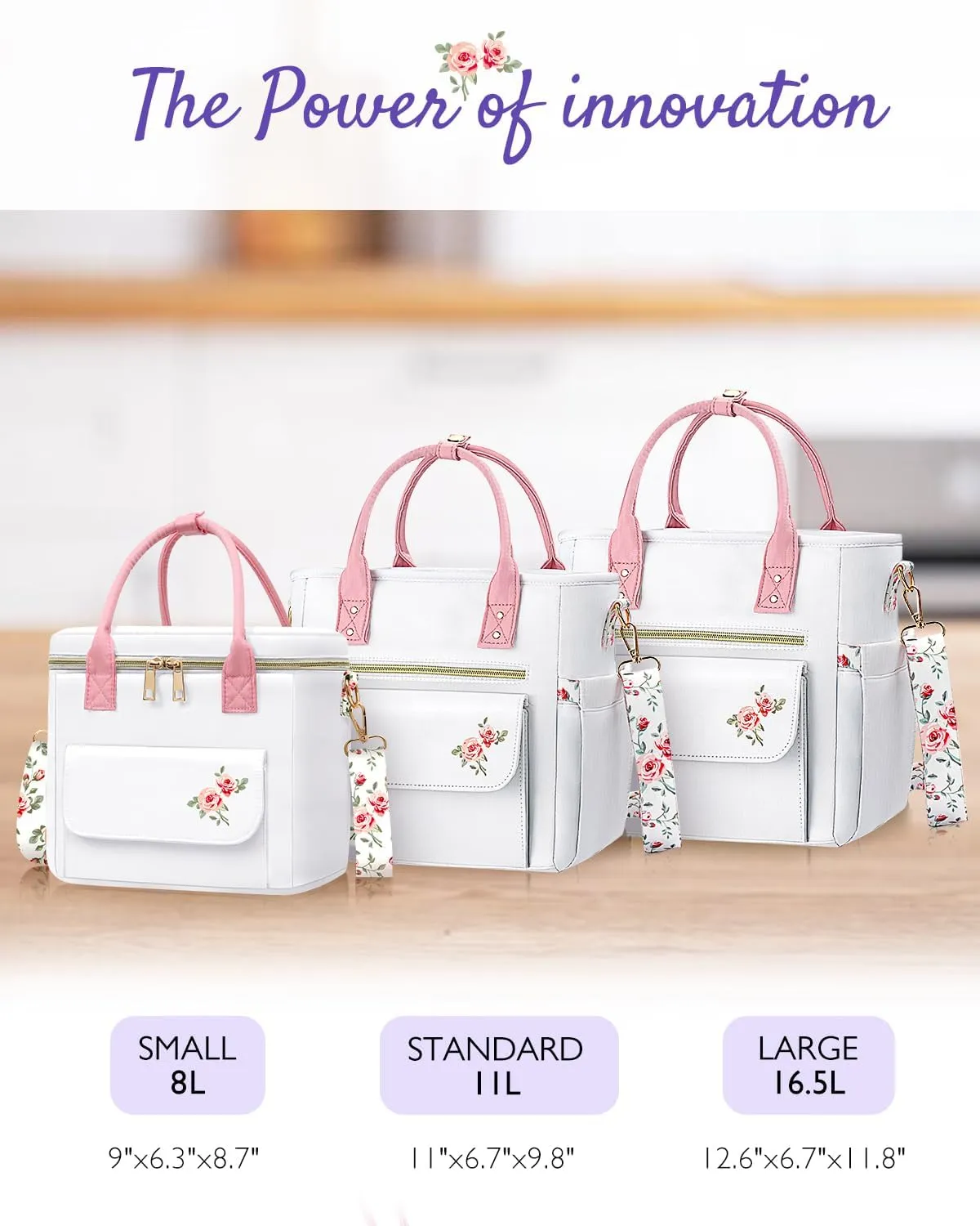 Deluxe Large Insulated Lunch Bag Box Women - Leakproof Waterproof Cooler with Multi Pockets Removable Strap for Work Picnic - Teacher Mothers Day Christmas Birthday Gifts