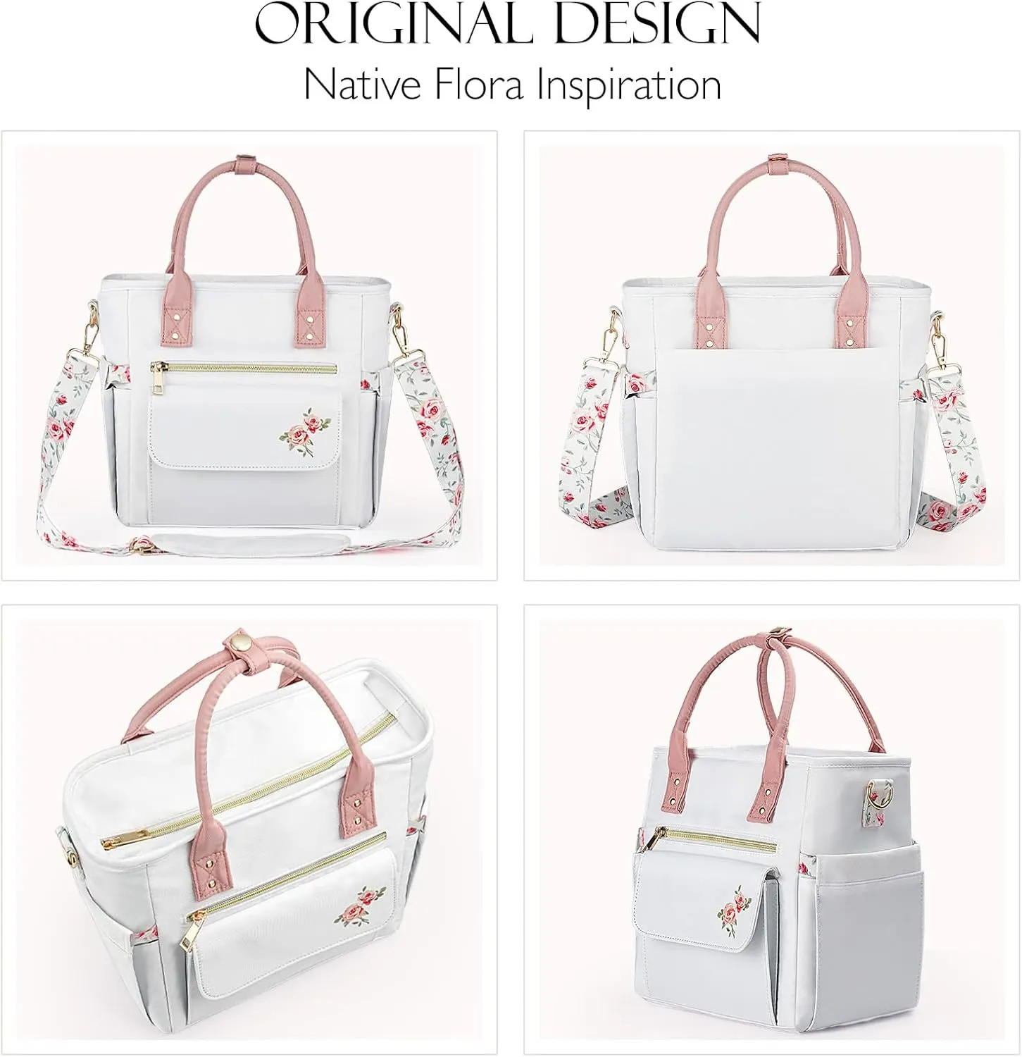 Deluxe Large Insulated Lunch Bag Box Women - Leakproof Waterproof Cooler with Multi Pockets Removable Strap for Work Picnic - Teacher Mothers Day Christmas Birthday Gifts
