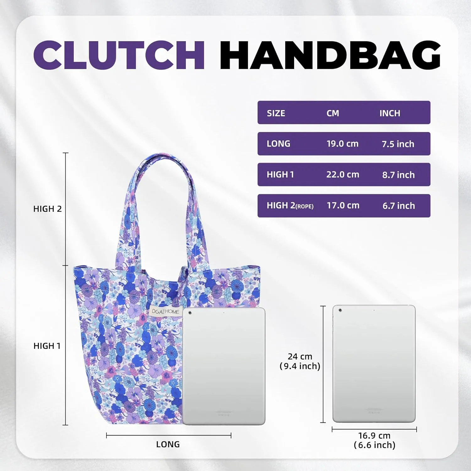 DGAZ Women Clutch Top Handle Bag Wristlet Small Tote Purse Paired with the same patterned Scrunchies for Women