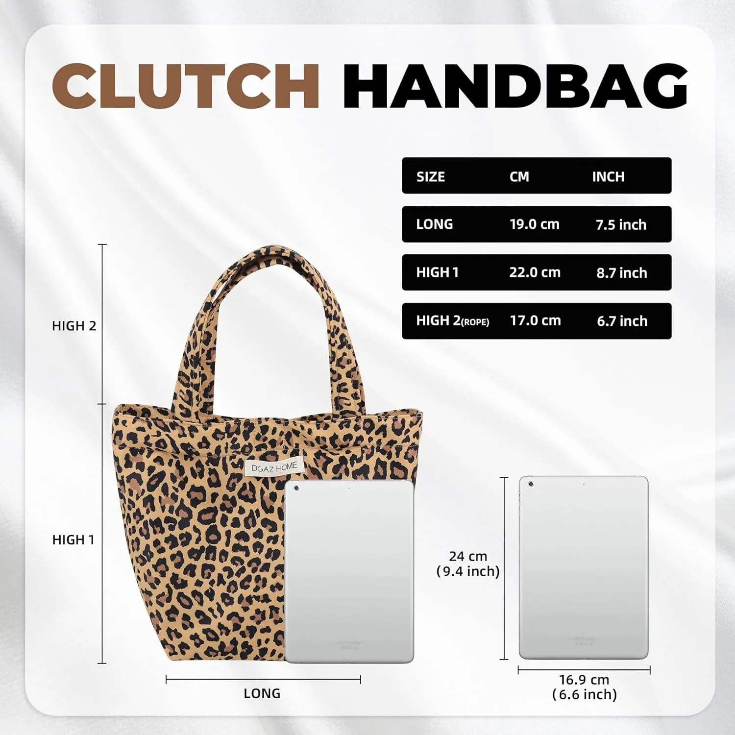 DGAZ Women Clutch Top Handle Bag Wristlet Small Tote Purse Paired with the same patterned Scrunchies for Women