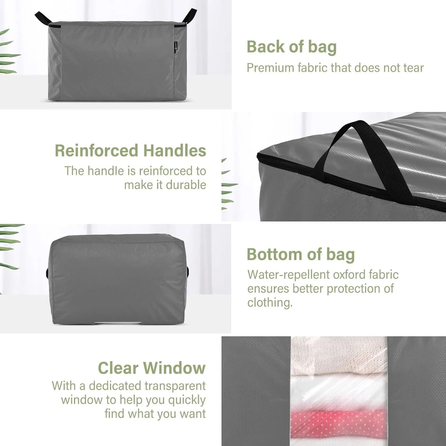 Dim Gray Clear Plastic Zippered Storage Bags, Soft Storage Containers, Clear Storage Bags with Handles