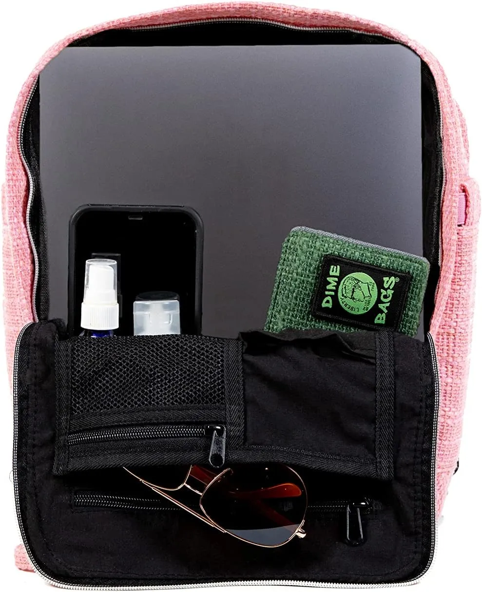 DIME BAGS Extra | Hemp Daypack Backpack | Iconic Silhouette and Tons of Space (Pink)