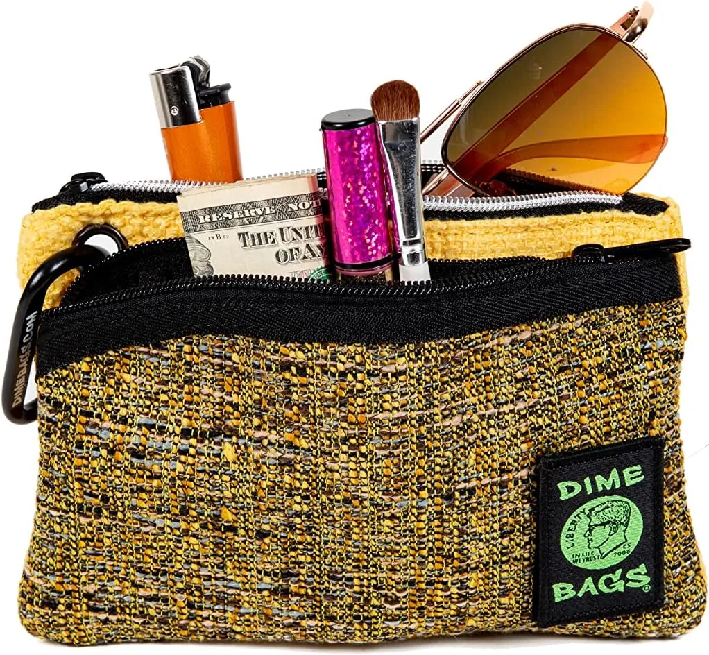 Dime Bags Zipline | Hemp Wallet with Zipper Closure (8 inch, Yellow)