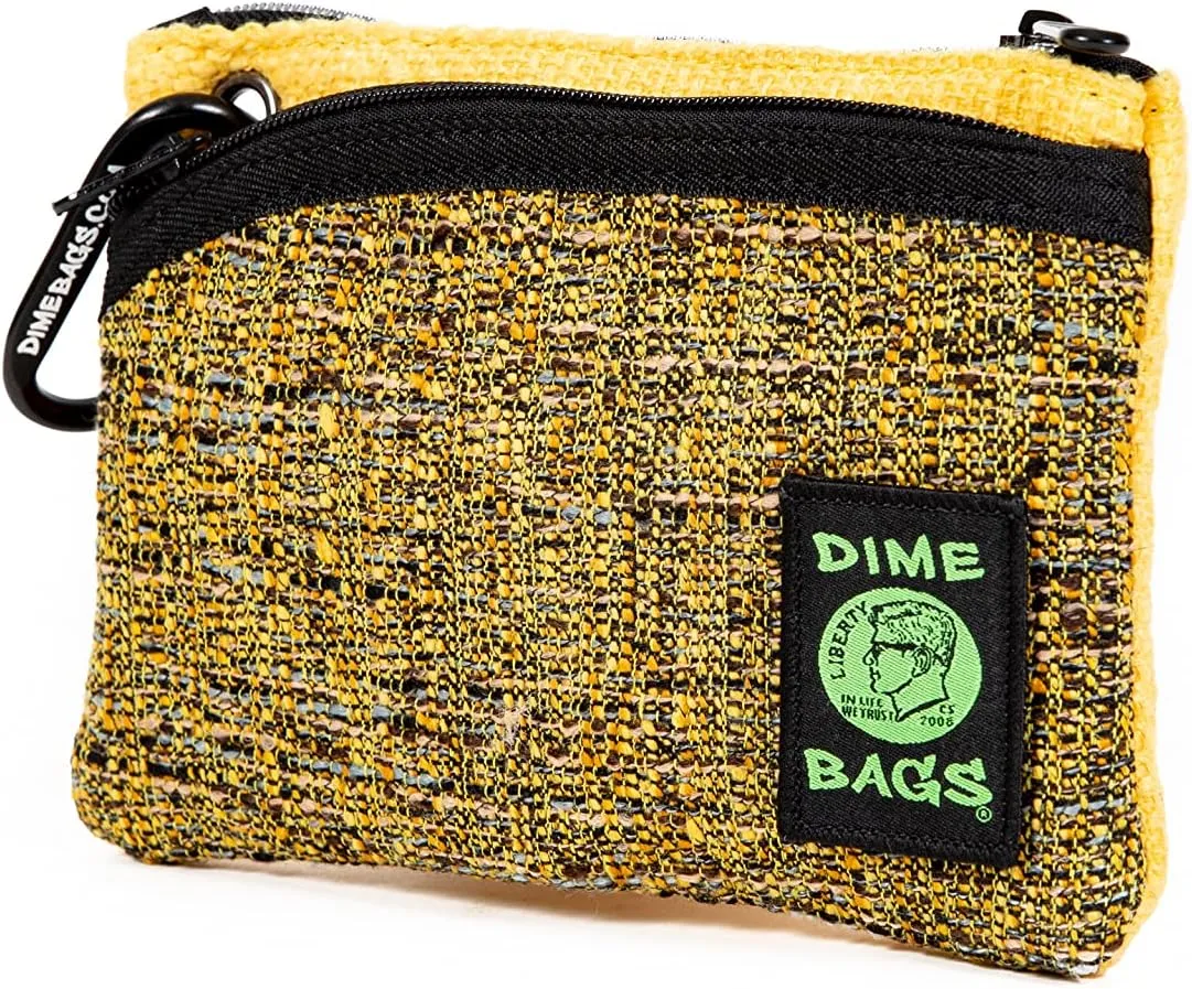 Dime Bags Zipline | Hemp Wallet with Zipper Closure (8 inch, Yellow)