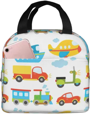 Diversified Transportation Print Lightweight Insulated Lunch Bag Beach Trips Work Hiking Camping Daily Organization