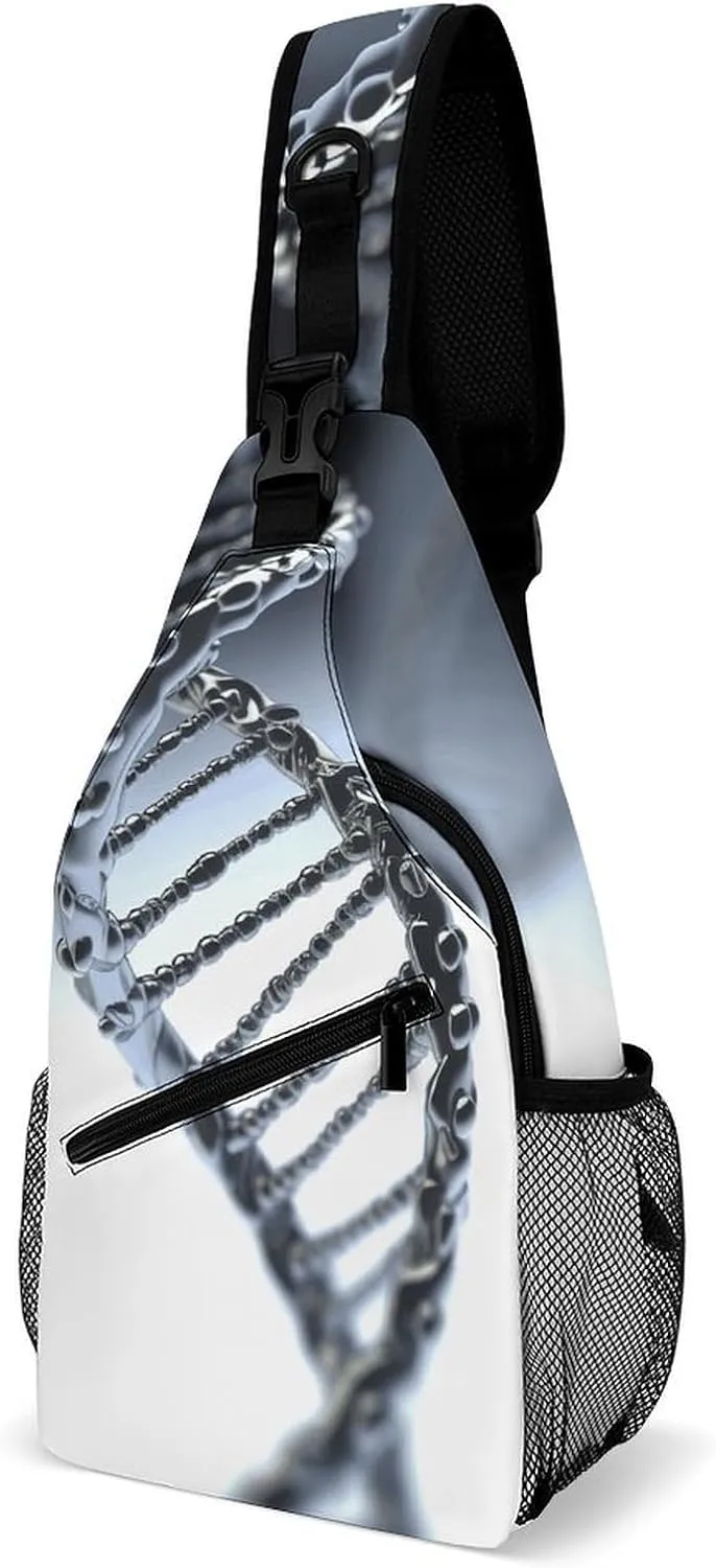DNA Chain Photo Sling Bag Crossbody Chest Bags Hiking Backpack Shoulder Backpack For Women Men Travel