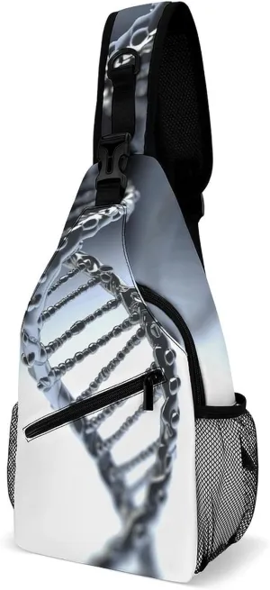 DNA Chain Photo Sling Bag Crossbody Chest Bags Hiking Backpack Shoulder Backpack For Women Men Travel