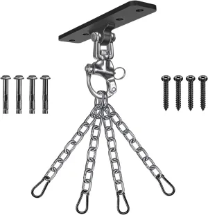 Dolibest Punching Bag Hanger, Heavy Bag Ceiling Hook 360° Rotation, Wood Beam Holder Body Weight Strength Training Systems, Aerial Yoga Swing & Hammock, Resistance Band for Wooden Sets(900 LB)