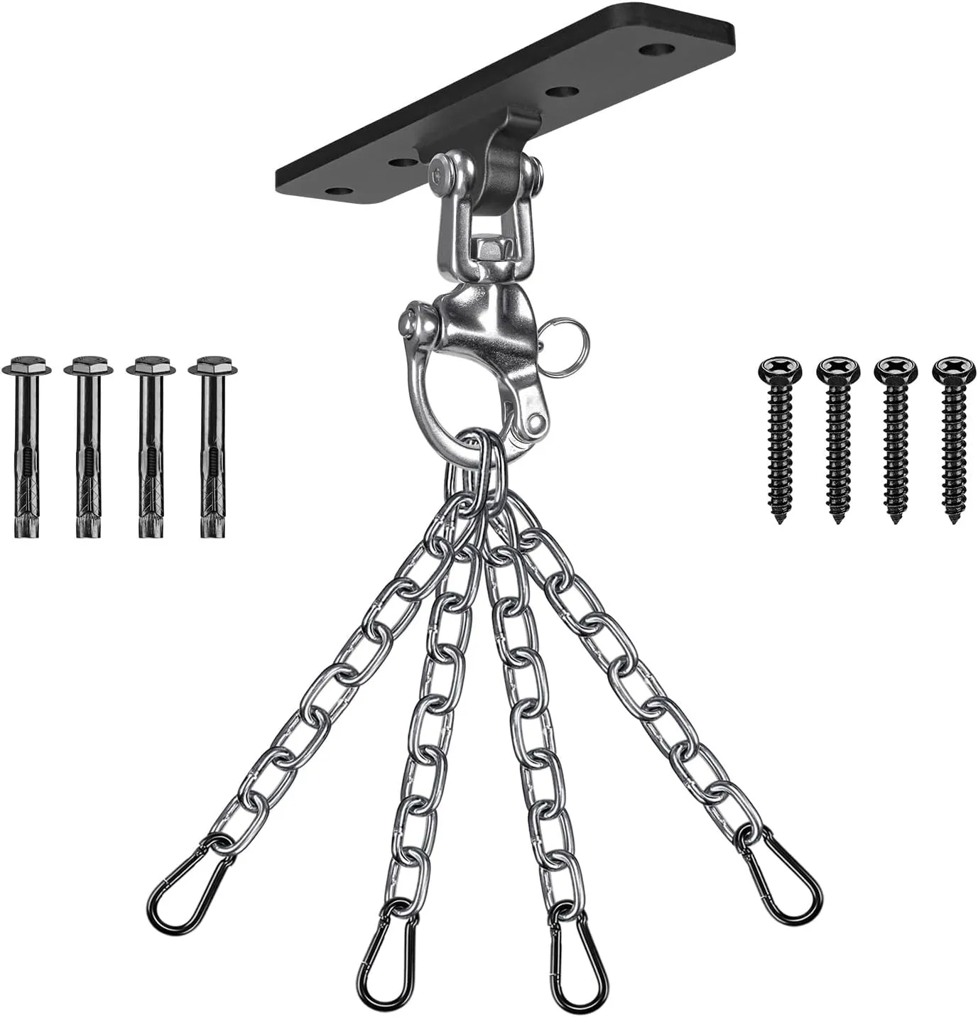 Dolibest Punching Bag Hanger, Heavy Bag Ceiling Hook 360° Rotation, Wood Beam Holder Body Weight Strength Training Systems, Aerial Yoga Swing & Hammock, Resistance Band for Wooden Sets(900 LB)
