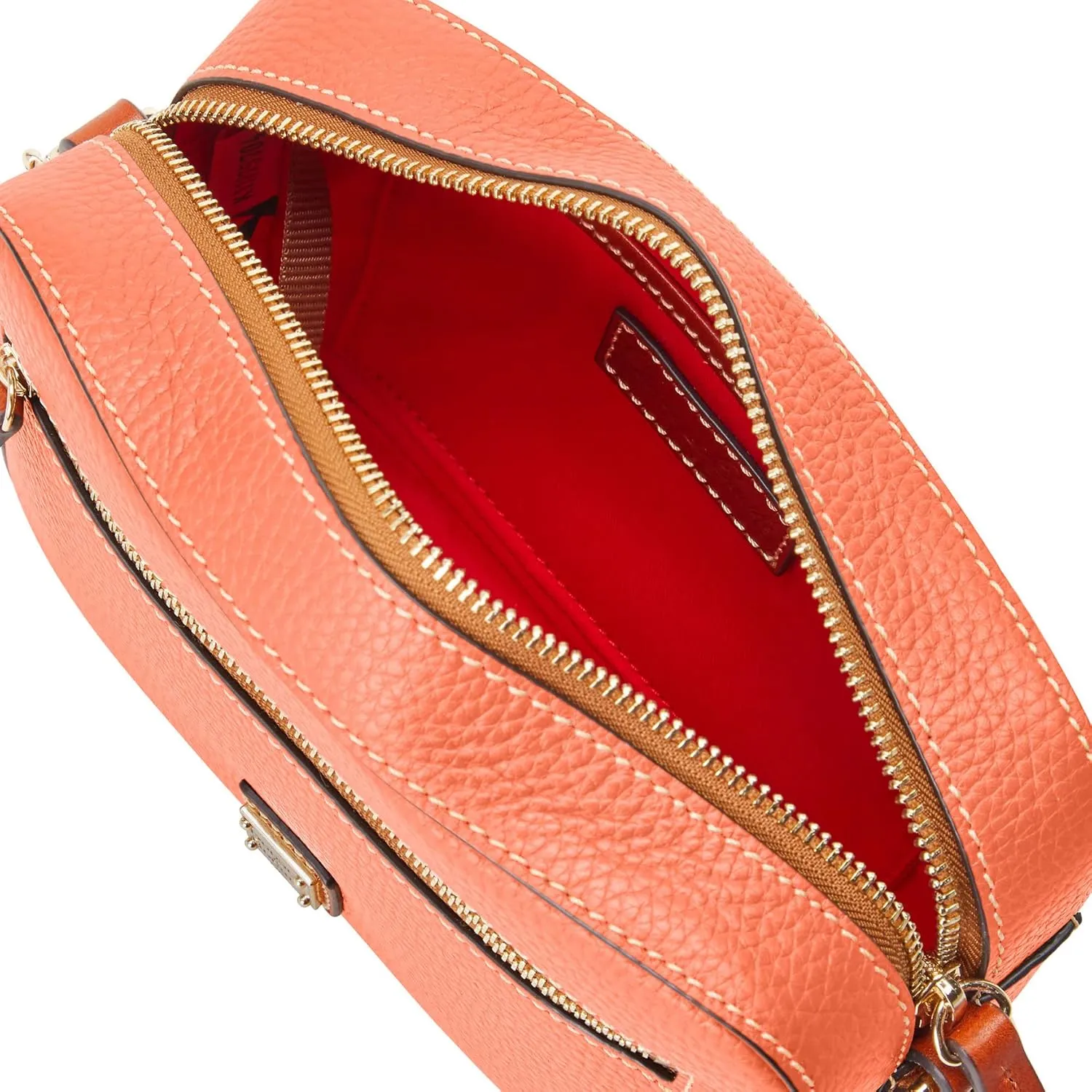 Dooney & Bourke Women's Camera Zip Crossbody in Pebble Grain Leather, Small Handbag with Adjustable Shoulder Strap