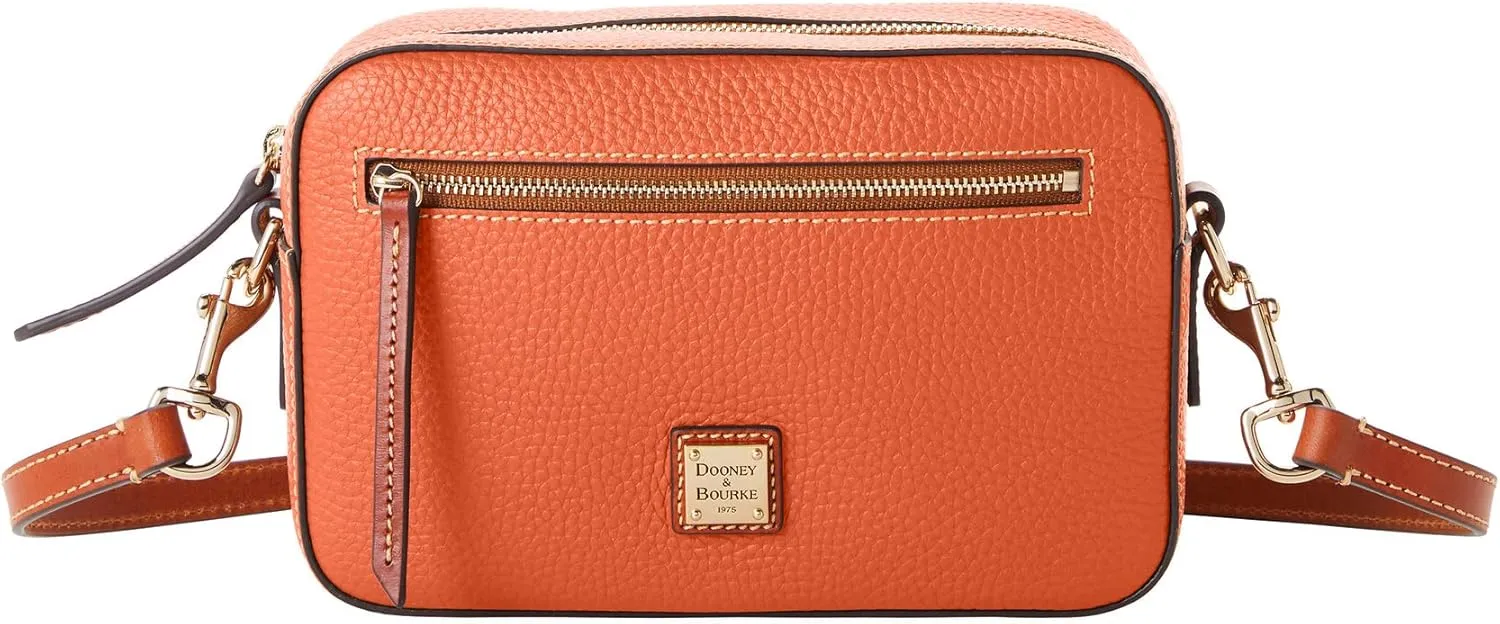 Dooney & Bourke Women's Camera Zip Crossbody in Pebble Grain Leather, Small Handbag with Adjustable Shoulder Strap