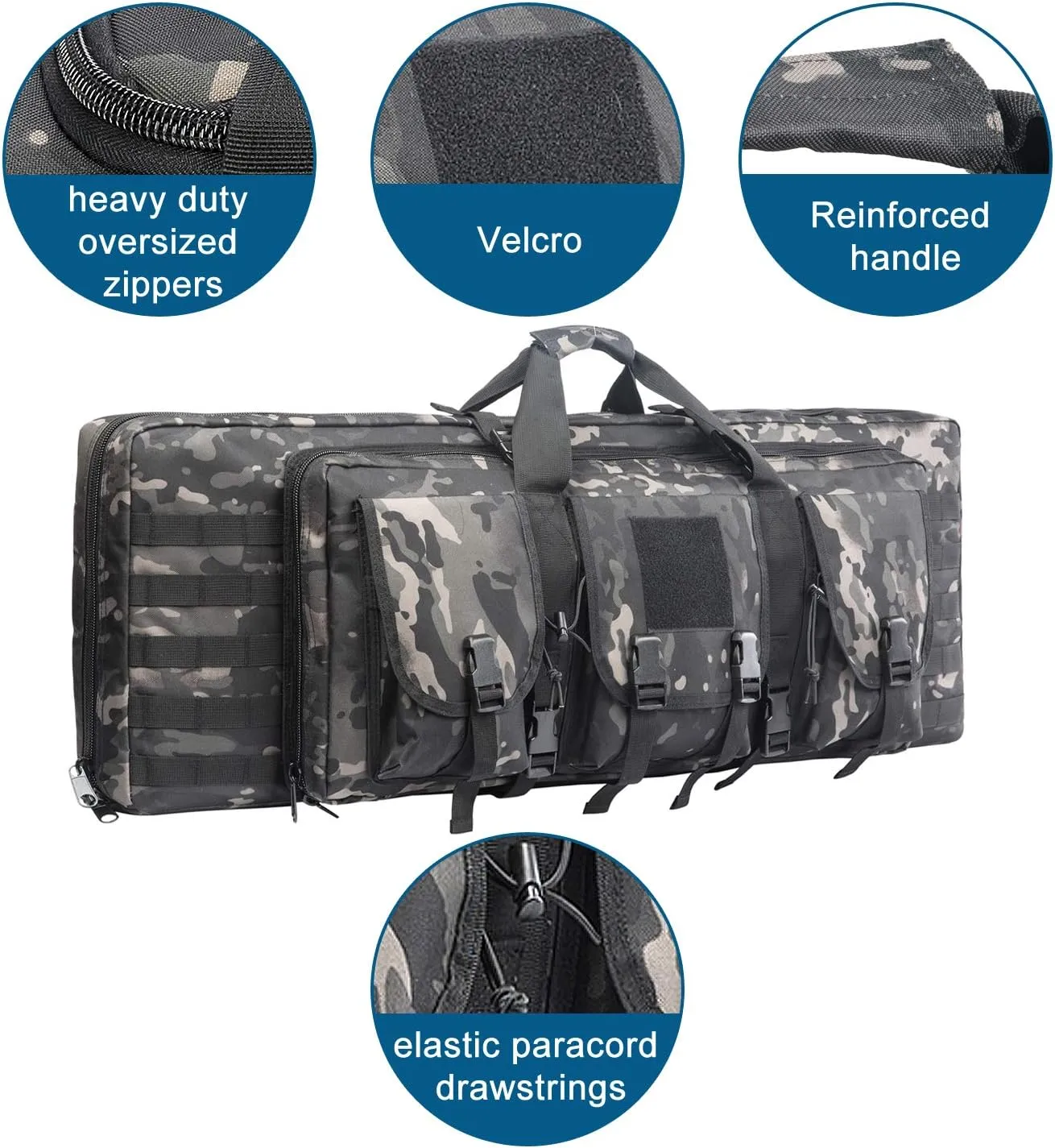 Double Rifle Bag Firearm Transportation Long rifle Case Outdoor GUN Cases Water Dust Resistant Gun Bag for Tactical, Hunting, training, CS,Available Length in 32",38",42",48"