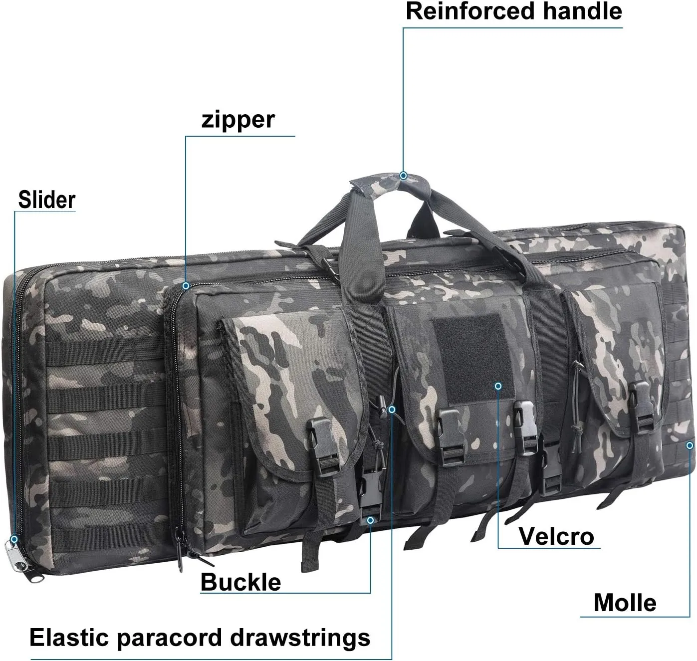 Double Rifle Bag Firearm Transportation Long rifle Case Outdoor GUN Cases Water Dust Resistant Gun Bag for Tactical, Hunting, training, CS,Available Length in 32",38",42",48"