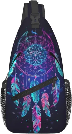 Dream Catcher Sling Backpack Chest Bag Crossbody Shoulder Bag Gym Cycling Travel Hiking Daypack For Men Women
