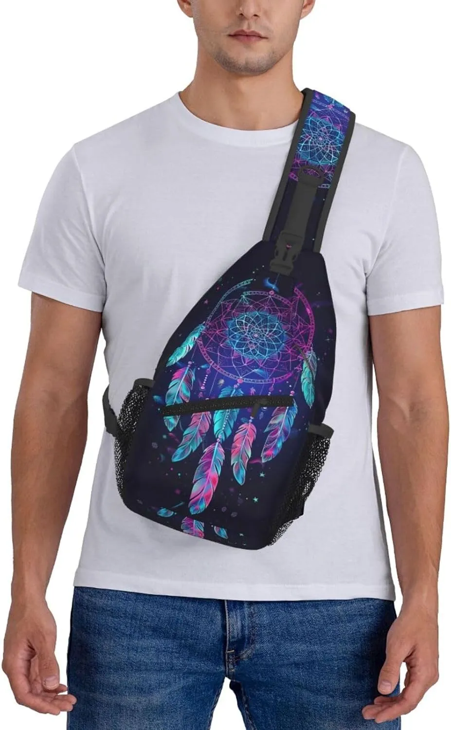 Dream Catcher Sling Backpack Chest Bag Crossbody Shoulder Bag Gym Cycling Travel Hiking Daypack For Men Women