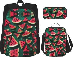 Dream Watermelon Large capacity durable school bag   pencil case   lunch bag, accompany your children to study happily every day