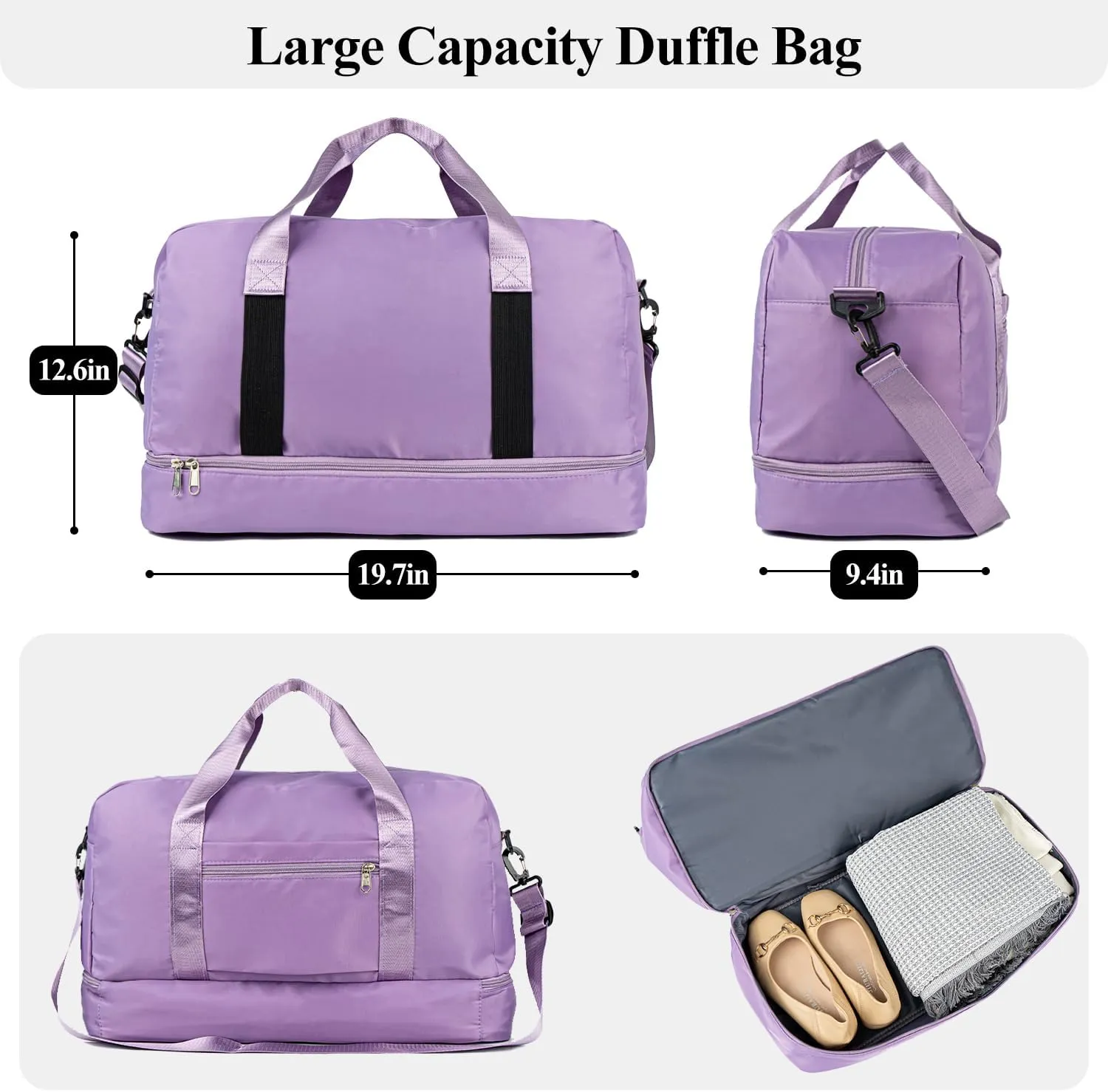 Duffle Bag for Women Girls Personalized Overnight Weekender Duffle with Name, Custom Honeymoon Travel Bag for Wedding - Waterproof & Trolley Case Sleeve，Embroidered Bridesmaid Proposal Bag