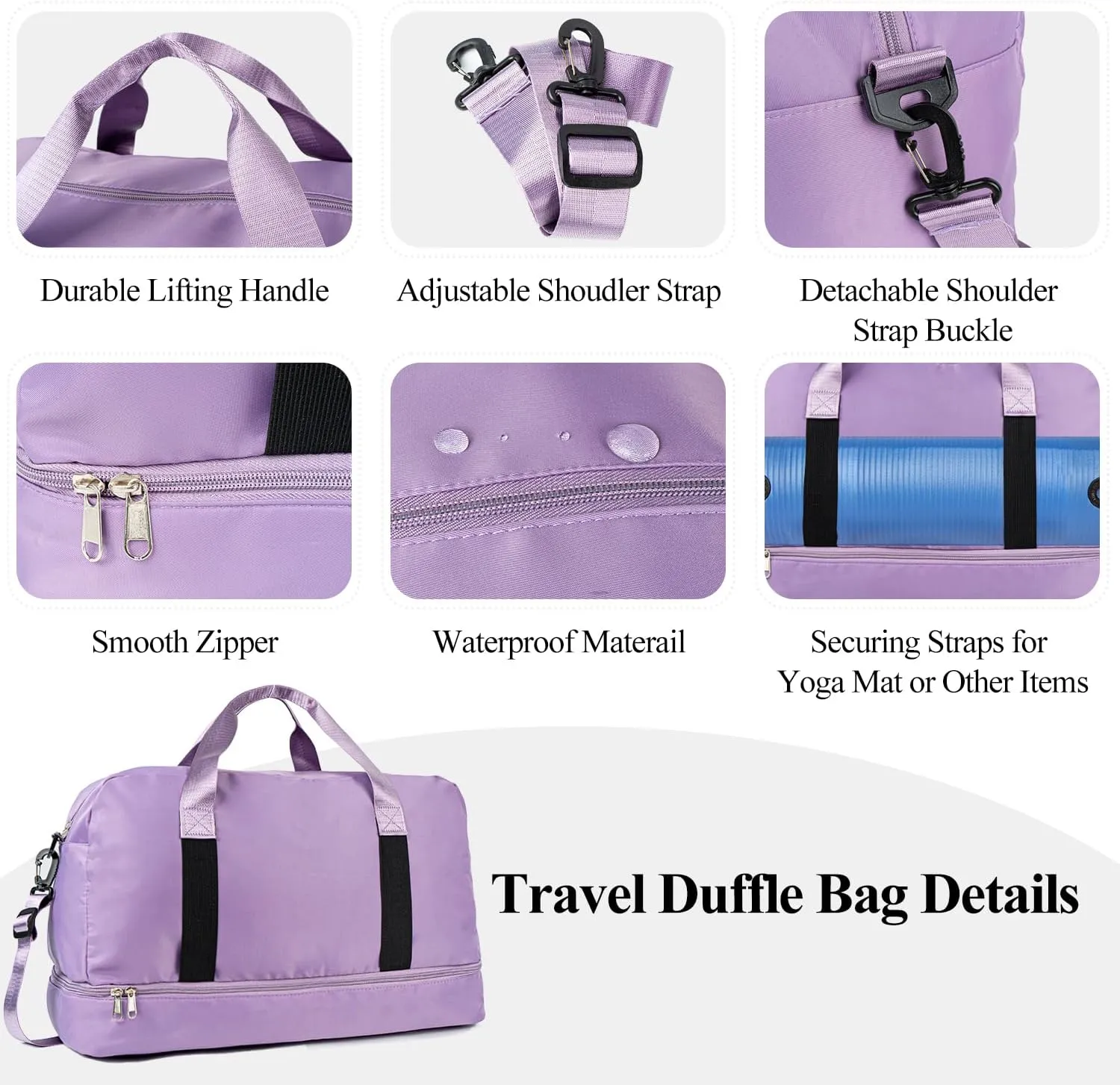 Duffle Bag for Women Girls Personalized Overnight Weekender Duffle with Name, Custom Honeymoon Travel Bag for Wedding - Waterproof & Trolley Case Sleeve，Embroidered Bridesmaid Proposal Bag
