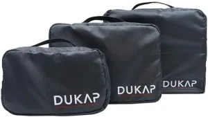DUKAP 3 Piece Travel Organizer Set with Double Zipper, Lightweight Luggage Toiletry Bag with Webbing Handle and Mesh top, Grey