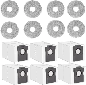 Dust Bags and Mop Pads Replacement for Dreame X50 Ultra / X40 Ultra Robot Vacuum Cleaner, parts 6 Dust Bags, 8 Mop Pads,