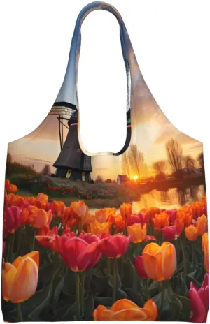 dutch windmills Shoulder bag - convenient to carry, suitable for shopping, work and study