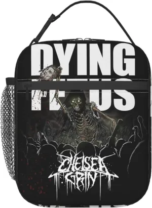 Dying Musics Fetus Band Lunch Bag Portable Insulated Lunch Box Large Capacity Tote Bag Zipper Net Pocket 10 L X 4 W X 8 H inches