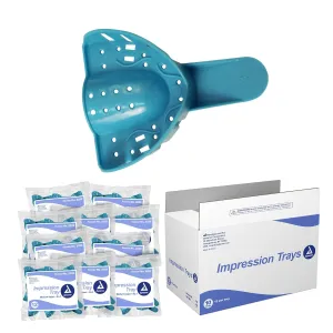Dynarex Dental Impression Trays - Perforated Dental Tray, Ergonomic Handles - No Natural Rubber Latex - Medium Upper Size No. 3-12 Pieces Per Bag, 10 Bags Per Case