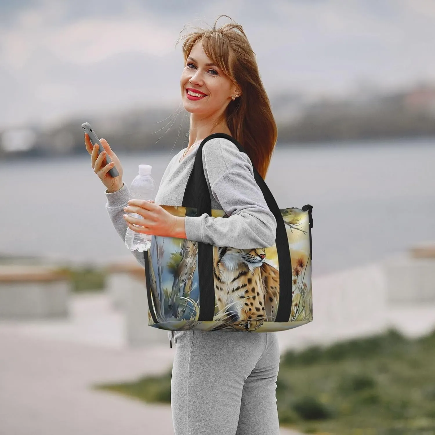 eagle art print Travel Duffel Bag, Sports Tote Gym Bag, Swim Pool Bag Large Shoulder Tote Bag for Beach Weekender