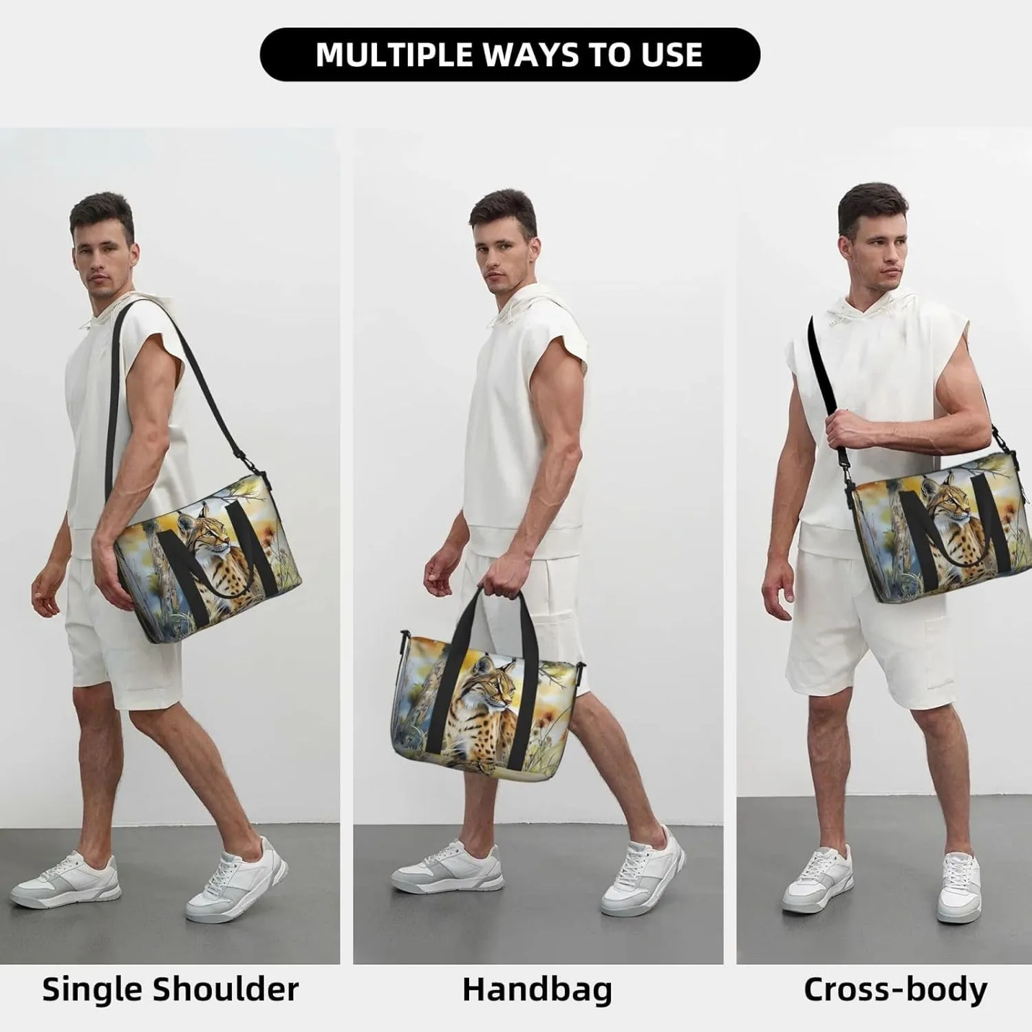 eagle art print Travel Duffel Bag, Sports Tote Gym Bag, Swim Pool Bag Large Shoulder Tote Bag for Beach Weekender