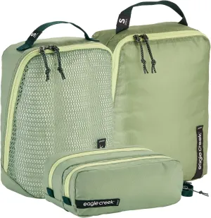 Eagle Creek Pack-It Overnight Packing Cubes Set (3-pc) - Durable Ultra-Lightweight Softside Luggage Organizers Made with Water-Resistant Poly Ripstop Fabric, Mossy Green