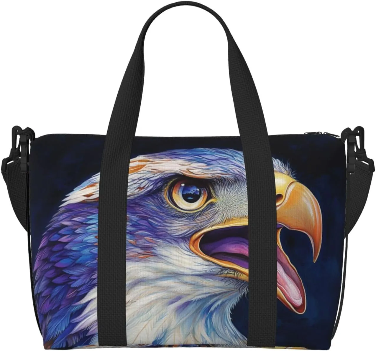 eagle print Travel Duffel Bag, Sports Tote Gym Bag, Swim Pool Bag Large Shoulder Tote Bag for Beach Weekender