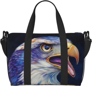 eagle print Travel Duffel Bag, Sports Tote Gym Bag, Swim Pool Bag Large Shoulder Tote Bag for Beach Weekender