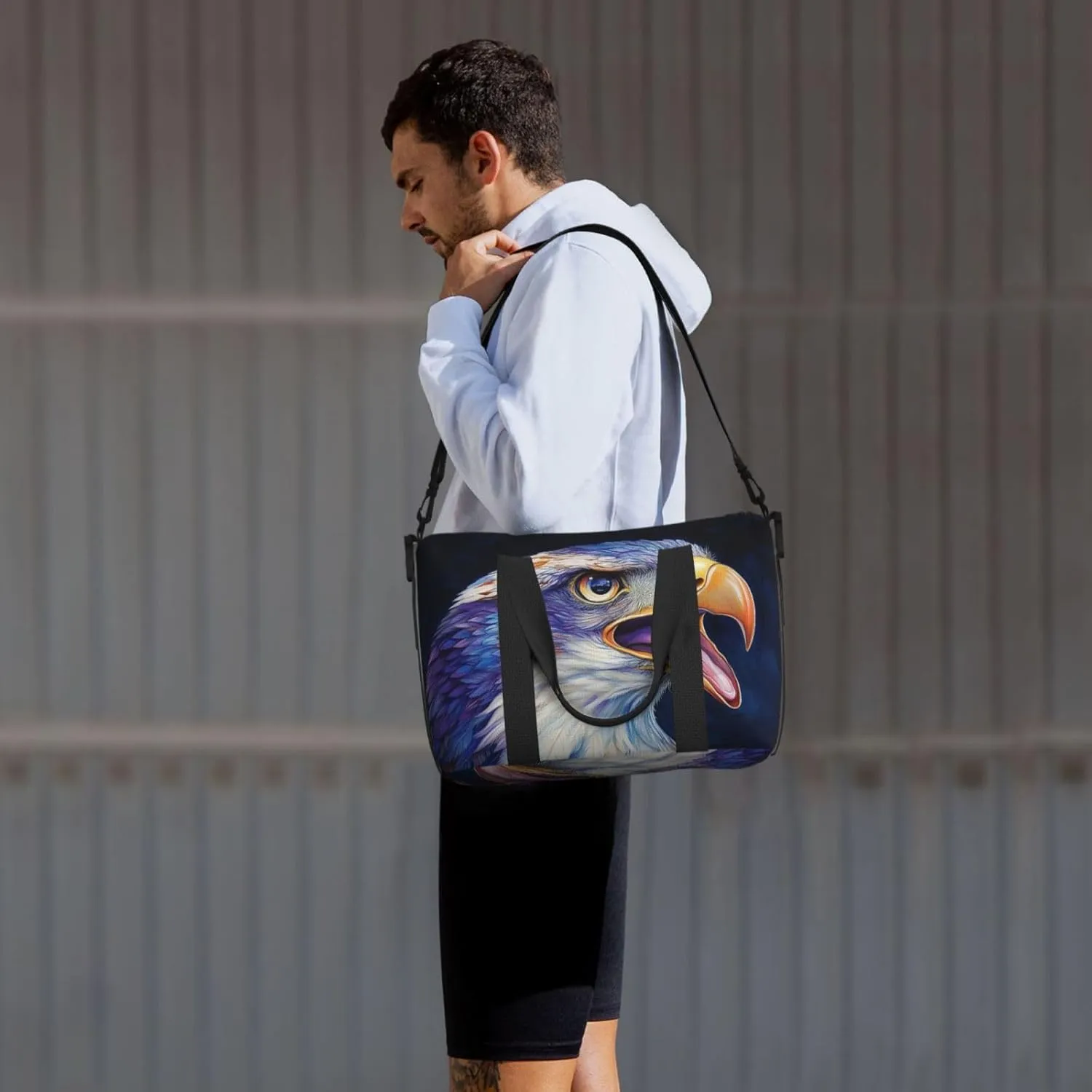 eagle print Travel Duffel Bag, Sports Tote Gym Bag, Swim Pool Bag Large Shoulder Tote Bag for Beach Weekender