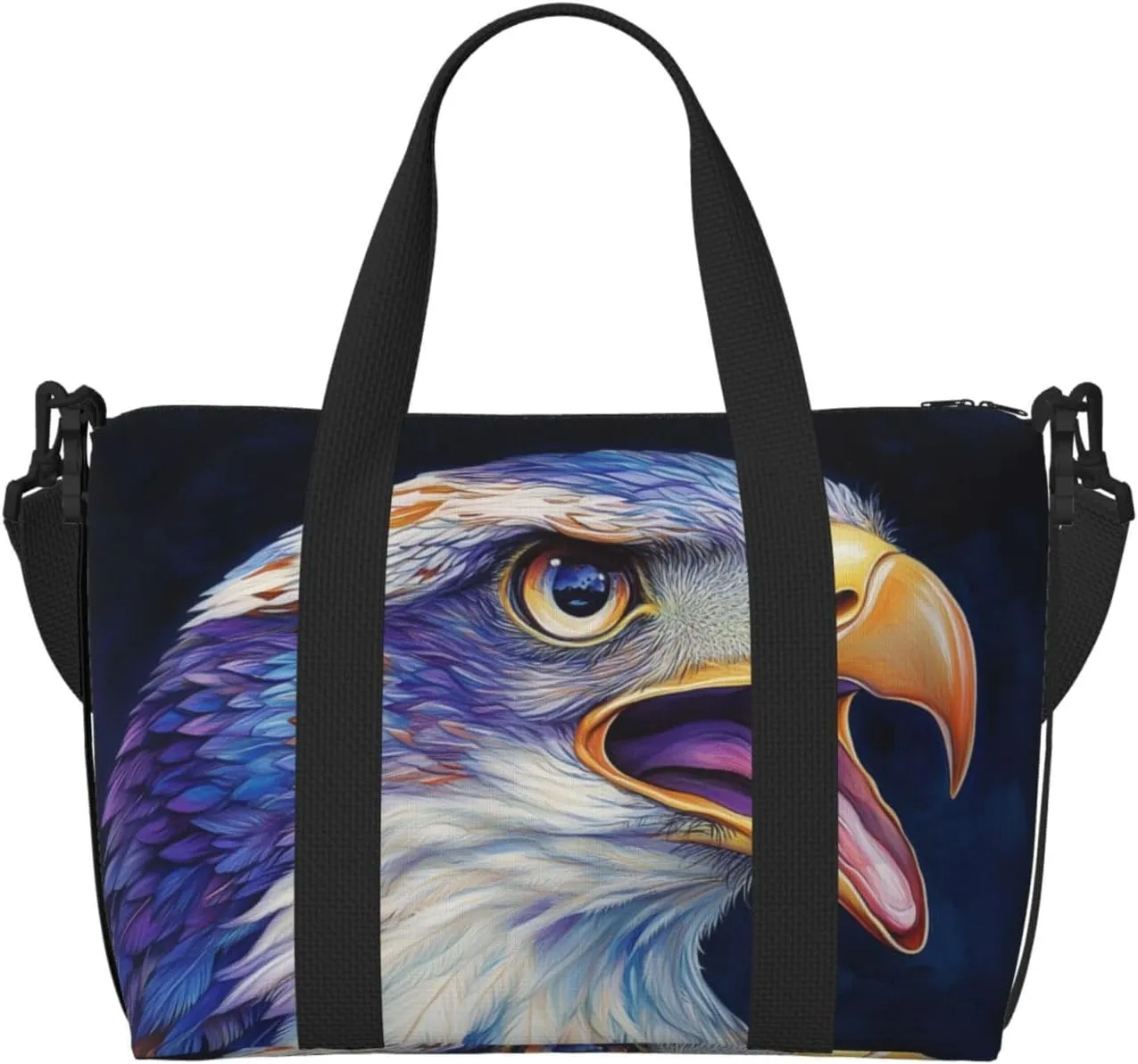 eagle print Travel Duffel Bag, Sports Tote Gym Bag, Swim Pool Bag Large Shoulder Tote Bag for Beach Weekender