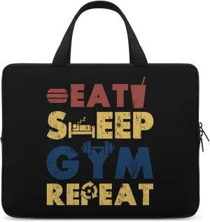 Eat Sleep Gym Laptop Bag Lightweight Computer Bag Laptop Carrying Case Handbag for Work Business