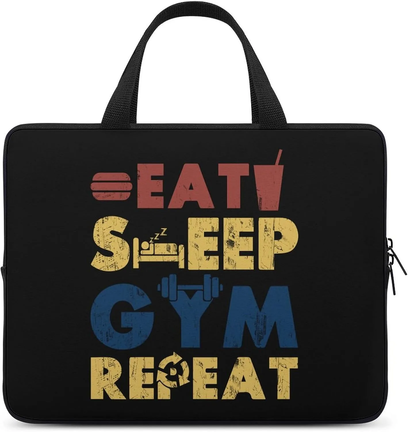 Eat Sleep Gym Laptop Bag Lightweight Computer Bag Laptop Carrying Case Handbag for Work Business