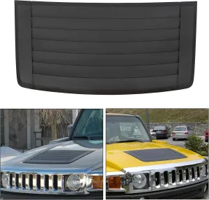ECOTRIC Black Hood Vent Hood Louver Compatible with 2006-2010 Hummer H3 Air Vent Grille Panel Replace for Part Number GM 20880500 15231746 15836982 15298497