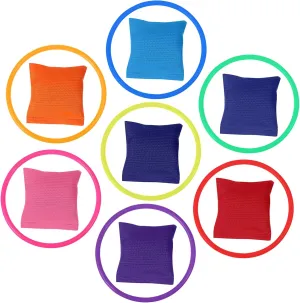 Educational Ring Beanbag Toss Game 4 Ring Sets Boys and Girls Bean Bag Toss Toy for Family Fun Parties Outdoor Games Random